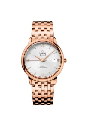 Omegga De Ville Prestige Co-Axial Chronometer Rose Gold White Dial