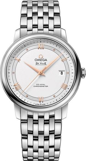 Omegga De Ville Prestige Co-Axial Chronometer Multi-Row Silver White Dial