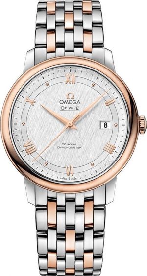 Omegga De Ville Prestige Co-Axial Chronometer Multi-Row Two Tone  White Dial