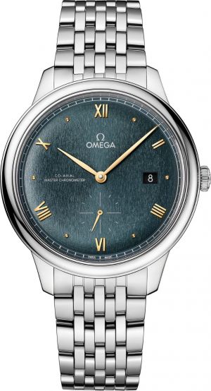Omegga De Ville Prestige Co-Axial Chronometer Small Second Timepiece Silver Dark Green Dial