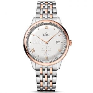 Omegga De Ville Prestige Co-Axial Chronometer Small Second Timepiece Two Tone White Dial