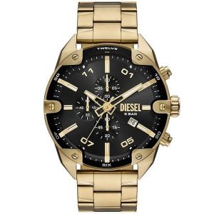 Dieseal Spiked Chronograph Gold-Tone Black Dial