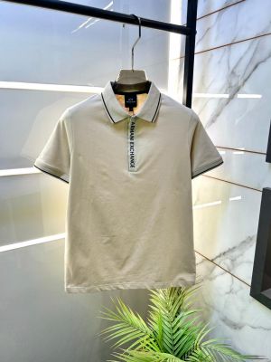 Arma_ Exchange Beige Zipper Polo Premium Collar Neck T-shirt F3900-BE