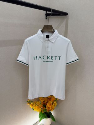 Aston Martin Hacket White Polo Premium Collar Neck T-shirt F5071-W1