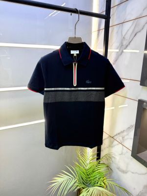 Lacost Navy Polo Premium Collar Neck T-shirt F3148-N2
