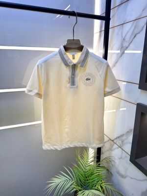 Lacost Beige Polo Premium Collar Neck T-shirt F3148-BE1