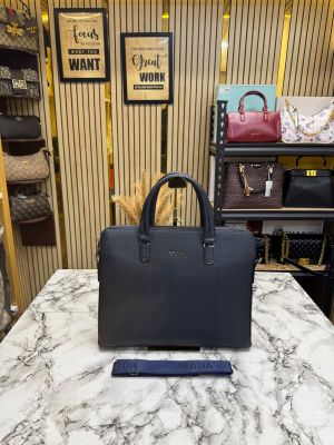 Prad Premium Quality Check Pattern Laptop Bag With Strap (Blue) (P9901-5)