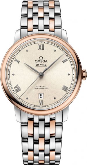 Omegga De Ville Prestige Co-Axial Chronometer Two Tone Silvery Dial