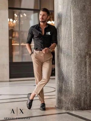 Sale EXCHANGE BLACK REFLECTIVE PREMIUM SHIRT WITH BRAND BOX PACKING CARD AND CARRY BAG 1174