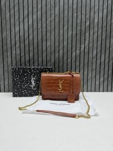 Ysl sunset Crocodile Skin 2504 Shoulder Bag With Original Box & DustCover