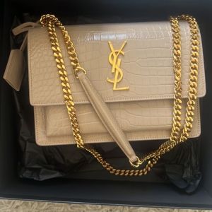Ysl sunset Crocodile Skin 2504 Shoulder Bag With Original Box & DustCover