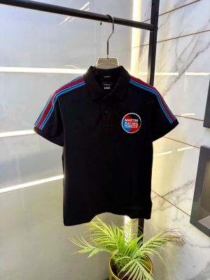 Boss x Porsche Edition Black Polo Neck Premium Collar T-shirt F5113-BL