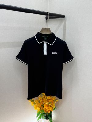 Hug Boss Black Collar Neck Premium Polo T-shirt F5027-BL