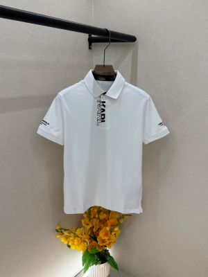Karl Lagerfeld White collar Neck Premium polo T-shirt F5031-W1