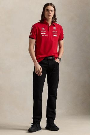 Ralp Lauren Red Polo Premium Collar Neck T-shirt F5096-RE