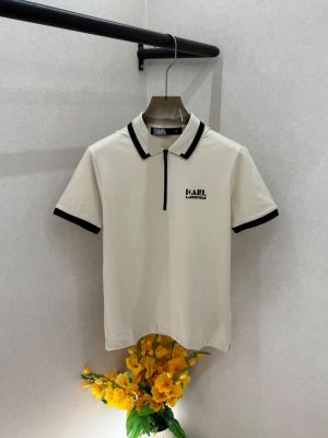 Karl Lagerfeld Beigie collar Neck Premium polo T-shirt F5031-BE