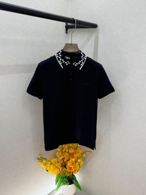 Karl Lagerfeld Black collar Neck Premium polo T-shirt F5031-B2