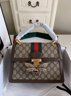 Gucc_bee queen margaret gg hand bag with box carrybag 312