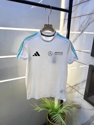 Adida White Round Neck Premium Polo Printed T-shirt F5112-WH