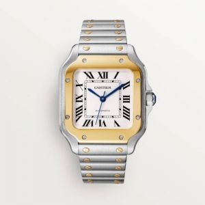 Cartiie_r Santos Automatic 2 ton gold white