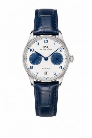 IWC Portugieser Automatic Blue Leather Strap White Dial