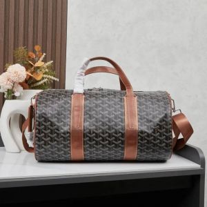 Goyarrd Luxury Monogram Travel Duffle Bag With Shoulder Strap (Brown-2389)
