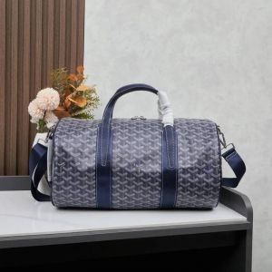 Goyarrd Luxury Monogram Travel Duffle Bag With Shoulder Strap (Blue-2389)