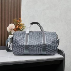 Goyarrd Luxury Monogram Travel Duffle Bag With Shoulder Strap (Grey-2389)