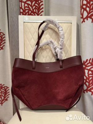 Polen Cyme Dual-Texture Leather Shoulder Bag With Dust Bag (Wine)