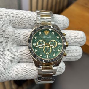 Versace Greca Dome Chronograph Two Tone Green