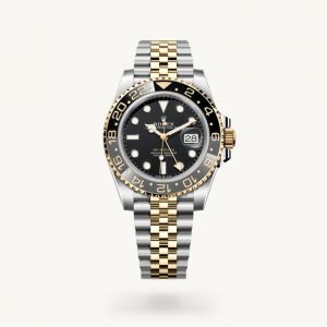 Roleex GMT Master Automatic Yellow Gold Two Tone Black Dial