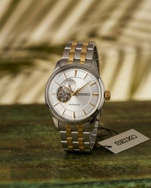 Seiko Presage Cocktail Time Open Heart Automatic 2 ton gold white