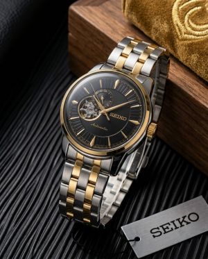 Seiko Presage Cocktail Time Open Heart Automatic 2 ton gold black