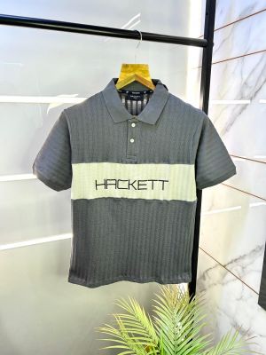 Sale Hacket Dark Grey Knitted Imported Polo Neck Premium T-shirt F2362-DGY