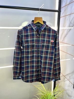 Sale Diese Premium Cotton D7 Double Pocket Checks Shirt F702