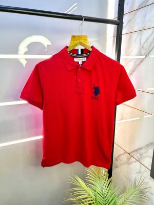 Sale Us Polo Red Premium Collar Neck Polo T-shirt F2306-RE