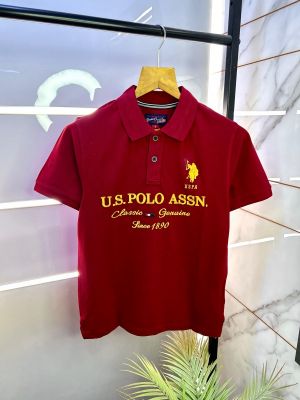 Sale Us Polo Maroon Premium Collar Neck Polo T-shirt F2306-MA