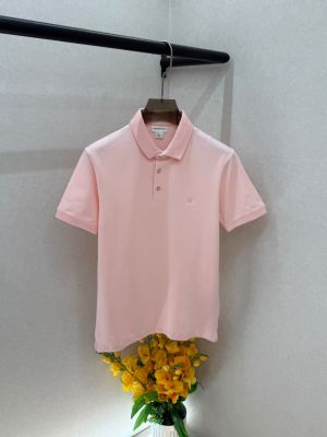 Calvi _Klein Pink Polo Premium Collar Neck T-shirt F5033-PI