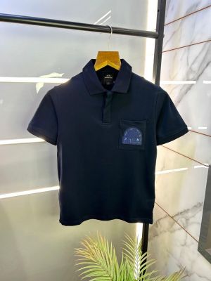 Sale Arma Exchange Navy Polo Premium Collar Neck T-shirt F2471-NY