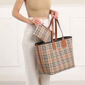 Burbberry London Tote Bag With Detachable Pouch & Dust Bag (Brown - 1155)