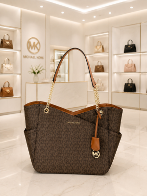Michaell Kors Jet Set Travel Large Chain Shoulder Tote Bag Dustbag Card MkLogo