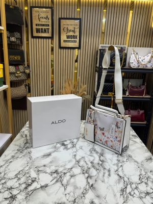 ALD Priaira Floral Tote Bag With Box And Pouch (Pink Flower) (7702)