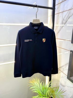 Boss Porsche Edition Navy Polo Neck Full Sleeves Premium Collar T-shirt F5119-NY