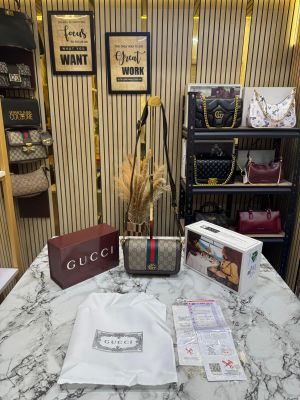 Gucc GG Supreme Ophidia Canvas Shoulder Bag With Double Box Packaging (795466)