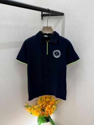 Karl Lagerfeld Navy collar Neck Premium polo T-shirt F5031-N2