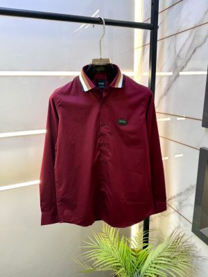 Hug Boss Maroon Premium Shirt With Brand Box Packing and Carry Bag F3537-MA