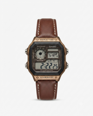 Casio AE-1200 Illuminator Brown Leather
