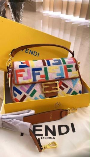 Fend_Baguette_Jacquard_FF_fabric_Bag_Brown_With_box_6526