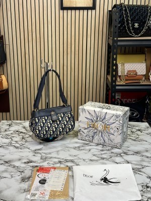 CHRISTIAN KEY OBLIQUE SMALL BAG WITH OG BOX 1162