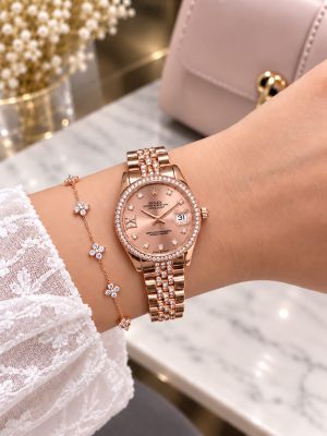 Roleex Women Oyster Perpetual Rosegold